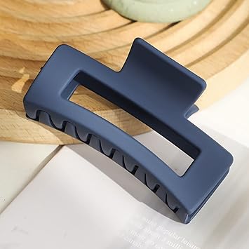 Square Frosting Claw Clips,Big Hair Clips Nonslip Matte Barrettes Thin Thick Short Hair for WomenGirls (Off white)