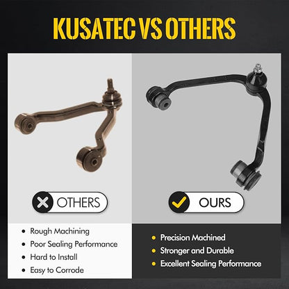 KUSATEC RWD Front Upper Control Arm with Ball Joint Assembly Fit for Ford Expedition 97-02, F150 97-03, F250 97-99; Lincoln Blackwood 02, Navigator 98-02; Upper Control Arm K8726 K8728