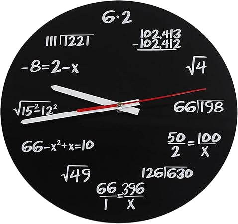 Hztyyier Creative Wall Clock E11Math Wall Clock Mathematical Formula Clock Modern Design Novelty Maths Equation Clock Home Decor Student Teacher Gift