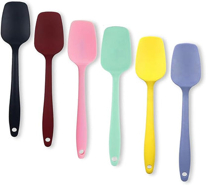 High Heat Flexible Silicone Spoon Spatula - 10.4in Seamless Baking Bowl Scraper and Cooking Scraper for Nonstick Cookware - Silicone Spatulas for Kitchen Use (Red)