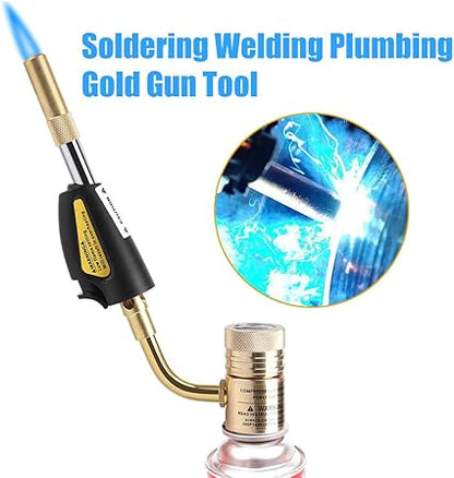 Torch Welding Tool, Gas Self Ignition Turbo Torch Brazing Soldering Welding Plumbing Gun Tool for Welding Soldering of Plumbing Air Conditioning Heating Refrigeration