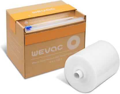Wevac Vacuum Sealer Bags for Food, 6" x 150' Roll with Cutter Box, BPA Free Commercial Grade, Heavy Duty, Freezer Safe, Sous Vide, Storage, Meal Prep, Cut-to-Size, Compatible with FoodSaver Sealers