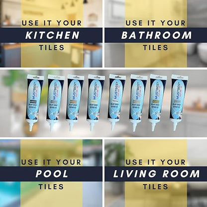 Tile Grout Repair Kit (Beige,13.4 oz-380 Gr), Four-Way Use, Repair, Renew, Repaint, Fill The Gaps, Fast Drying, Odorless, Waterproof And Pre-Mixed Grout Pen For Shower, Kitchen, Pool,Bathroom