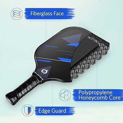 niupipo Pickleball Paddles Set of 241, USAPA Approved Lightweight Pickleball Rackets, Durable Fiberglass Surface with Polypropylene Honeycomb Core, Cushion Grip and Carry Bag for Beginner