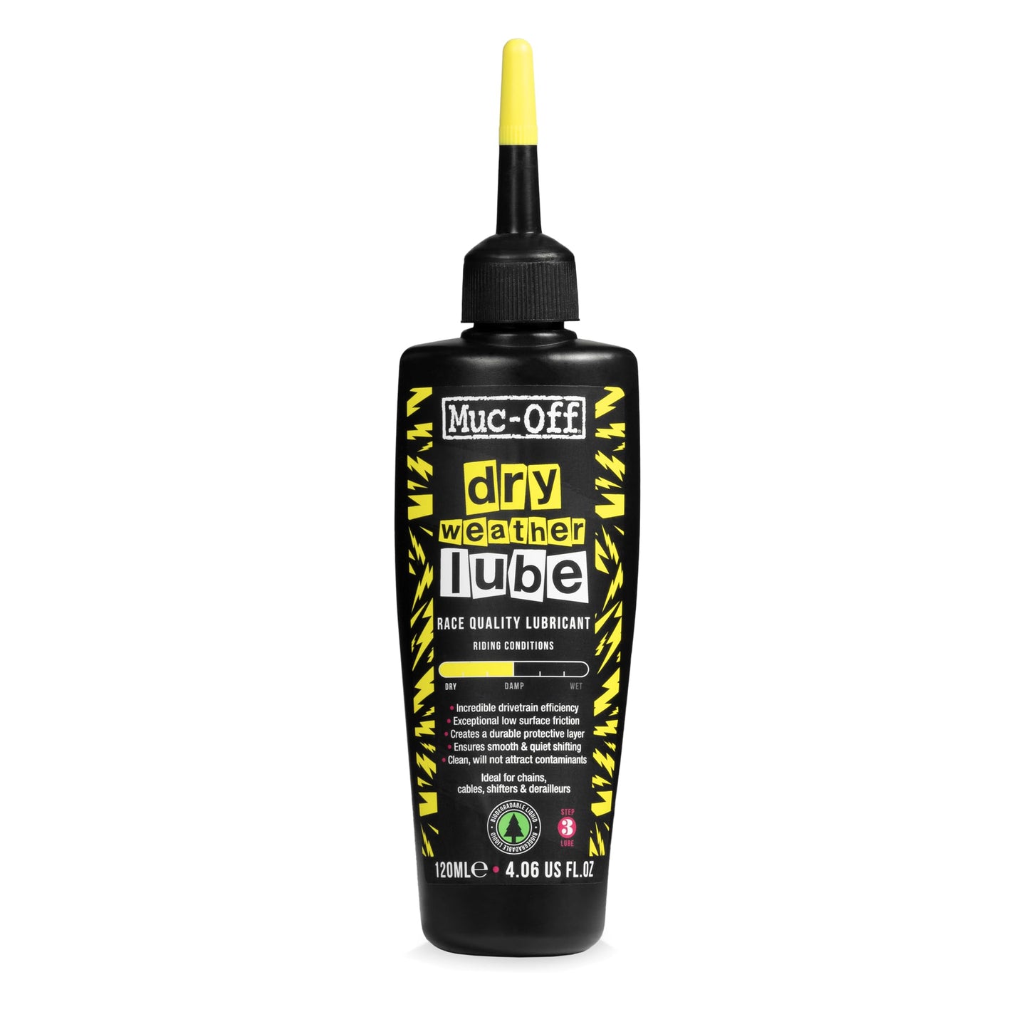 Muc-Off Bio Dry Bike Chain Lube with Microfiber Cloth | Wax-Based Formula for Smooth Gear Shifts | Creates Protective Layer and Reduces Friction 4.06 US FL. OZ