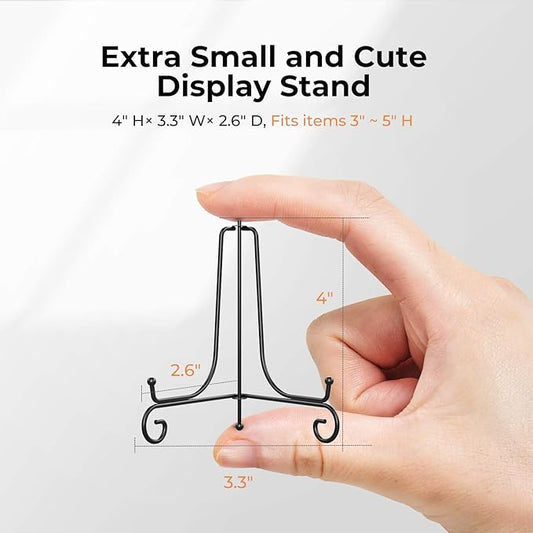 TR-LIFE 4 Pack Plate Stands for Display - 4 Inch Plate Holder Display Stand  Metal Easel Stand for Picture Frame, Decorative Plates, Book, Photo, Collectibles (4 Pack)