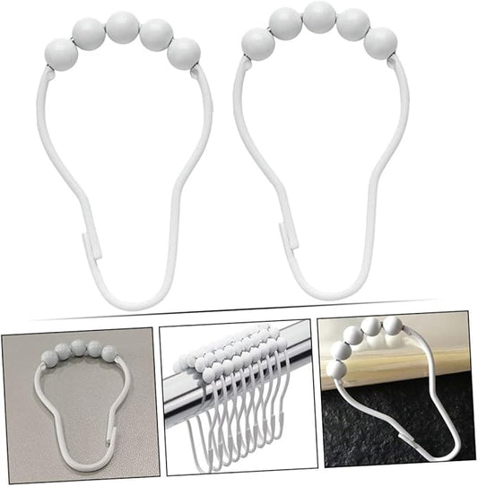 8pcs Shower Curtain Hooks Metal Rings for Bathroom Rods Smooth Finish Versatile Design Easy to Install Fits Shower Curtains