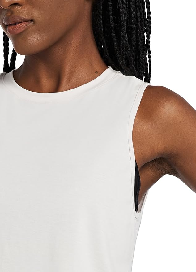 Baleaf Workout Tops for Women Crop Tank Top Quick Dry Athletic Gym Exercise Sleeveless Shirts Muscle Yoga Loose Fit