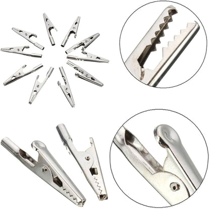 6 Pcs/Lot 51mm Length Crocodile Clips Stainless Steel Screw Probe Fixing Test Alligator Clips Crocodile Clamps