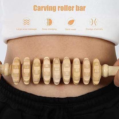 Wooden Massager Wood Therapy Massage Tools for Body Shaping, Fascia, Cellulite, Muscle  Abdomen, Body Therapy Massager, Muscle Belly Relief Tool (F)