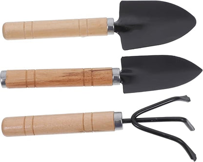PartyKindom 1 Set Set Garden Tool Set Trowel Garden Tool Heavy Duty Gardening Kit Small Garden Tool Garden Tool Kit Gardening Hand Tools Cultivator Hand Rake Hand Trowel Hand Shovel Black Wood