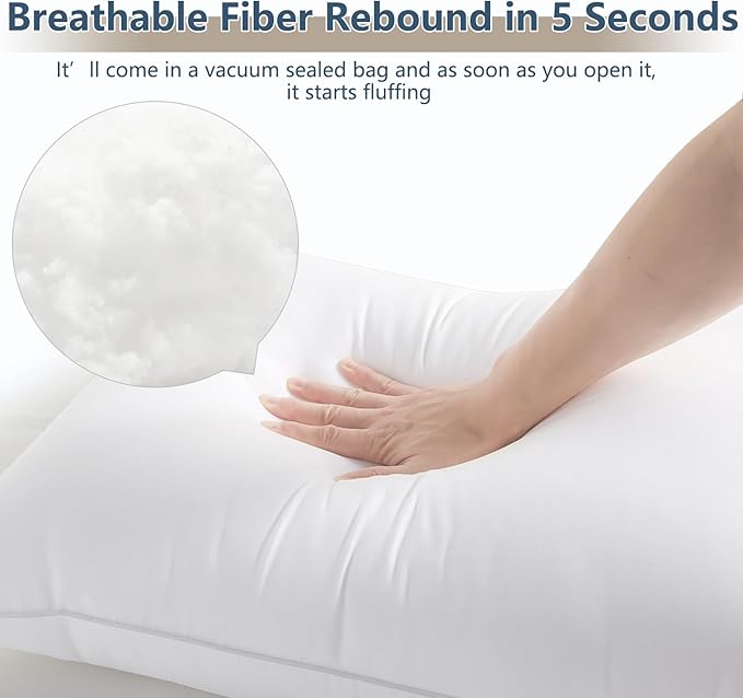 CozyLux Pillows Queen Size Set of 1, Hotel Quality Bed Pillows for Sleeping 1 Pack, Cooling Pillows for Side Back and Stomach Sleepers, Down Alternative Luxury Soft Supportive Fluffy Pillows (18x28)