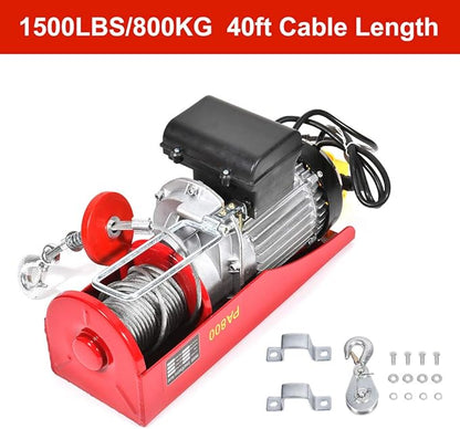 1500lb for Mini Overhead Electric Hoist Lift Crane Garage Engine Hoist Winch