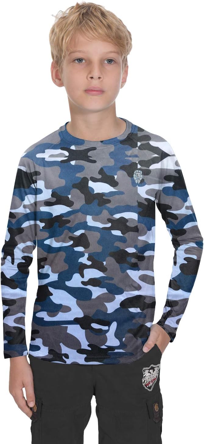 Sun Shirts for Youth Boys Rashguard - Long/Short Sleeve Lightweight Shirt SPF 50+