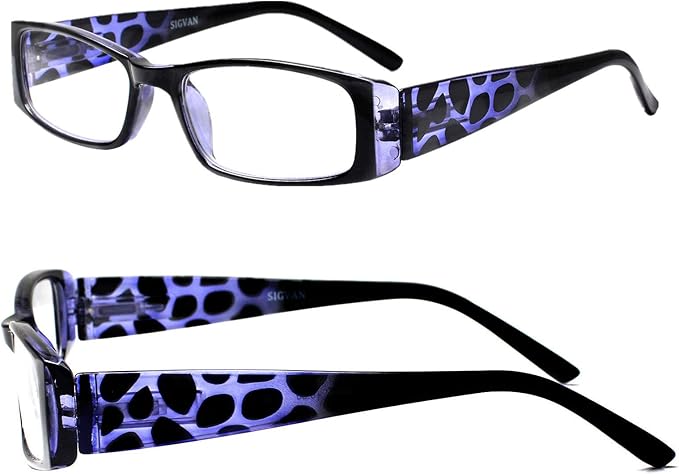 5 Pack Spring Hinge Reading Glasses Rectangular Fashion Quality Readers for Men and Women (multicolour, 2.75)