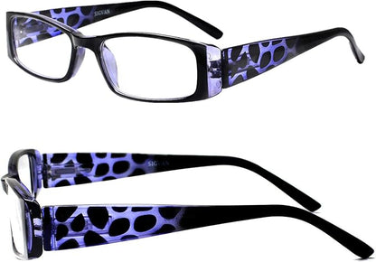 5 Pack Spring Hinge Reading Glasses Rectangular Fashion Quality Readers for Men and Women (multicolour, 2.75)