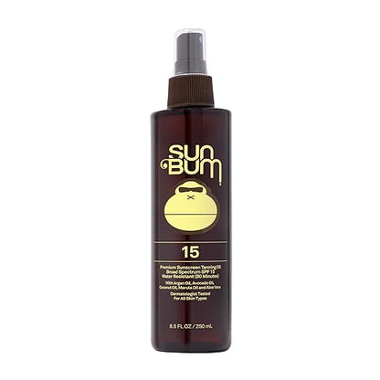Sun Bum SPF 15 Moisturizing Tanning Oil  Vegan and Hawaii 104 Reef Act Compliant (Octinoxate  Oxybenzone Free) Broad Spectrum Moisturizing UVAUVB Sunscreen Tanning Oil  8.5 oz