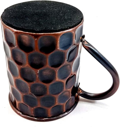 Unique Handcrafted Design Solid Copper 16 oz Hammered Copper Mule Mug, Outer Side Water Proof Mug With Straw, Drinking Gifts for Him on Anniversary, Graduation, Baptism (Set of 1 piece)