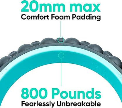 FitBeast Back Roller, Back Wheel Foam Roller - Targeted Muscle Roller for Deep Tissue Massage, Back Stretcher