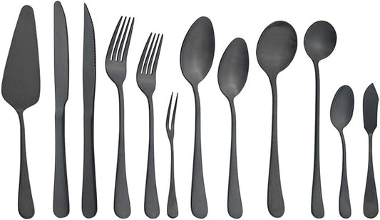Matte Finish Black Espresso Spoons, Mini Coffee Spoon, 5.51 Inches Stainless Steel Small Spoons for Dessert, Set of 4