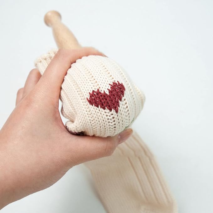 Wood Darning Egg for Socks Wooden Darning Egg Wooden Darning Supplies Kit with Large Eye Needles Sewing Threads for Socks Clothes Adults Darner DIY Handicraft Home Sewing Care (Darning Egg Only)