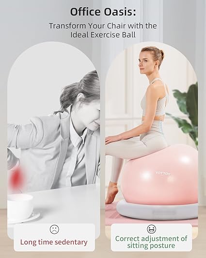 YOTTOY Balance Ball Chair,Exercise Ball Ring and Yoga Ball Chair for Office Use