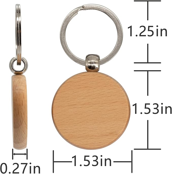 Blank Wooden Key Tag Key Chain Wood Engraving Blanks 20 Pack