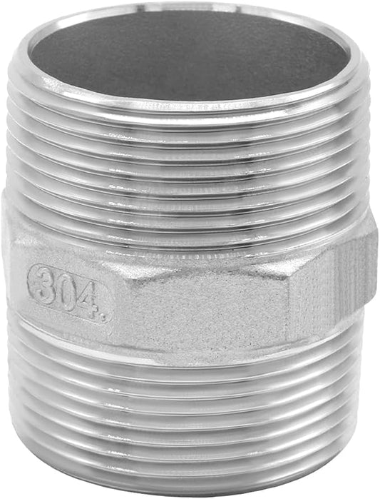 Beduan 1.5" Male NPT Nipple Hex 304 Stainless Steel Pipe Fitting (Pack of 1)