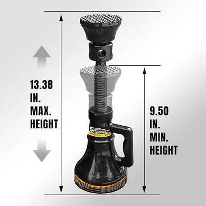 BIG RED Screw Jack, 5 Ton (10,000 LBs) Expert-Level Car Support Screw Jack Applicable to House Construction and Bridge Stabilization, Black