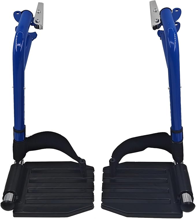 Wheelchair Footrest, Wheelchair Replacement Part with Heel Ring for Standard Wheelchairs(Blue)