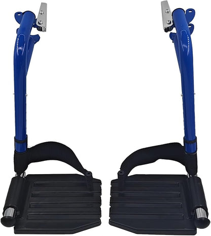 Wheelchair Footrest, Wheelchair Replacement Part with Heel Ring for Standard Wheelchairs(Blue)