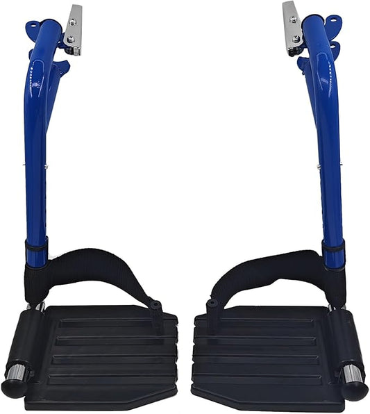 Wheelchair Footrest, Wheelchair Replacement Part with Heel Ring for Standard Wheelchairs(Blue)
