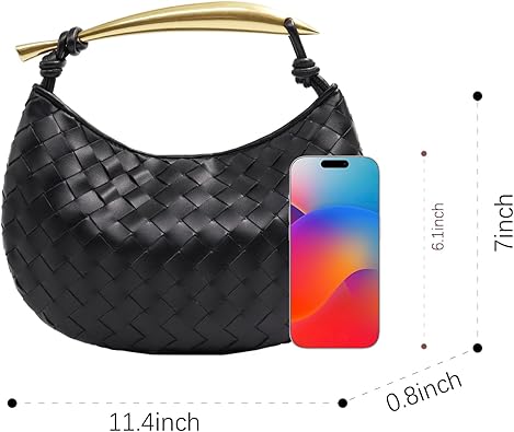 Woven Leather Dumpling Bag Dinner Handbag For Women Purse Hobo Bag Knotted Evening Bag Shoulder Bag