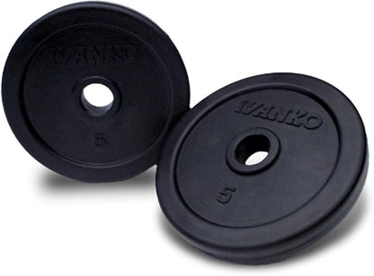 IVANKO Rubber 5 Lb. Plates (RUB-5 PAIR) for 1" and 1-1/16" bars