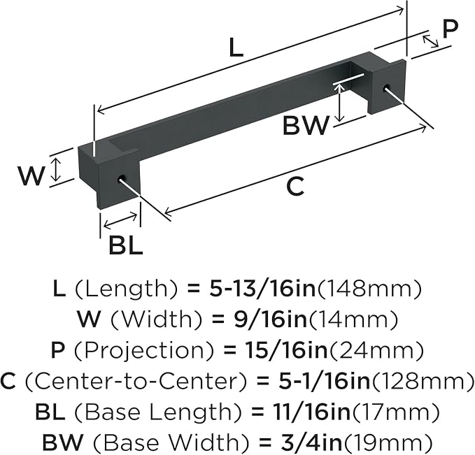 Amerock 5-1/16" Appoint Matte Black Drawer Pull