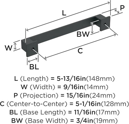 Amerock 5-1/16" Appoint Matte Black Drawer Pull