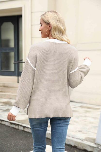 Small Sweaters for Women Long Sleeve Striped Pullover Knit Trendy Tops Crewneck Winter Outfits