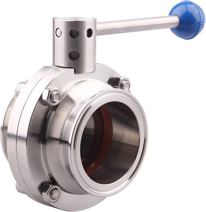 DERNORD Sanitary Butterfly Valve with Pull Handle Stainless Steel 304 Tri Clamp Clover (2.5" Tube OD)
