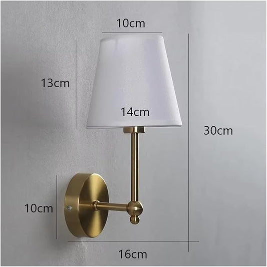American Retro Wall Lamps LED Black and Gold Linen Covered Lamp Bedroom Bedside Lights Luxury Lighting Fixtures