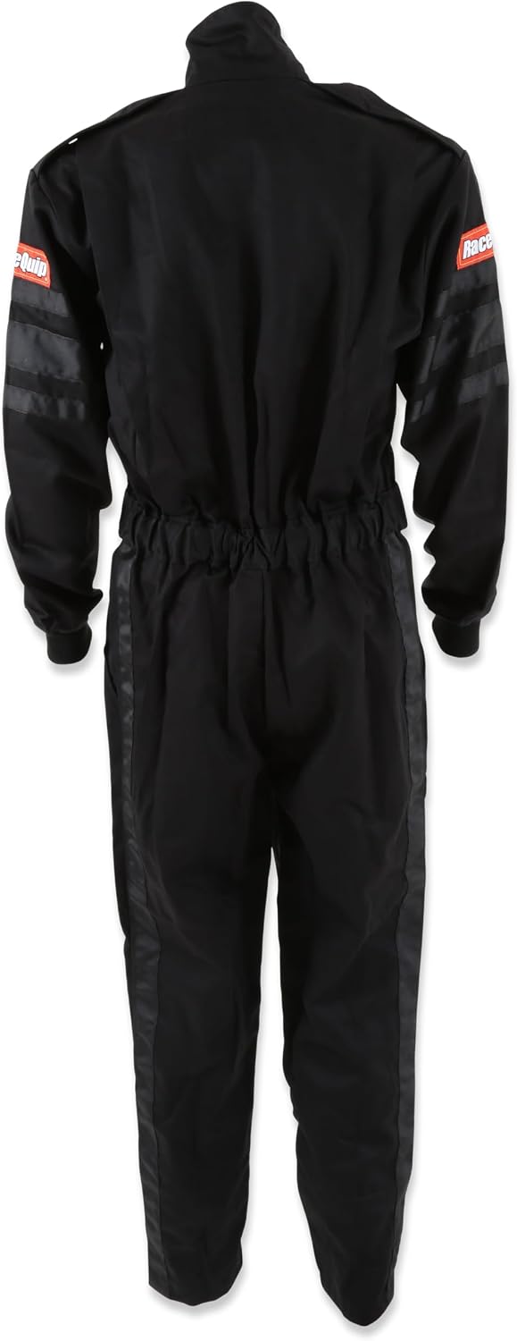 RaceQuipо 110003RQP 110 Series 1-Pc Driving Suit - SFI 3.2A/1 - Black - Medium