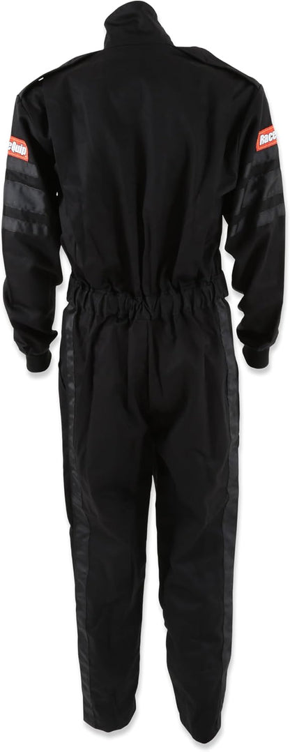 RaceQuipо 110003RQP 110 Series 1-Pc Driving Suit - SFI 3.2A/1 - Black - Medium