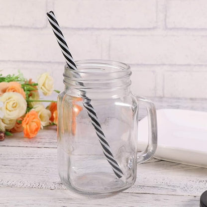 Cabilock Glass Juice Bottles Glass Tea Cups Mason Drinking Cups York- Shire Mason Jar Glass Drink Bottles Glass Water Bottles Canning Jar Mason Jar Cups Straws Juice Cup Summer Jug Lovers