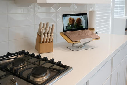 Cook Book Stand Adjustable Book Holder Tray and Page Paper Clips-Cookbook Reading Desk Portable Stable Hard-Wearing Lightweight Bookstand-Textbooks Books, Book Stand Book Holder For Reading Hands Free