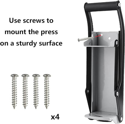 Can Crusher, Efficient Recycling of 12oz and 16oz Aluminum Cans, Beer Cans, etc. Saves Recycling Space(Gray manual)