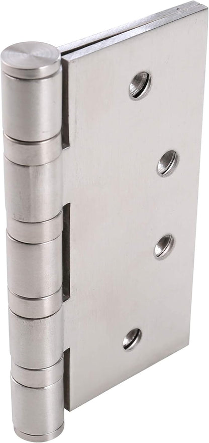 UHPPOTE Stainless Steel Door Hinges 4inches x 4inches with Soft Close Ball Bearing - Squared Conners - Brushed Finish (Pack of 2)