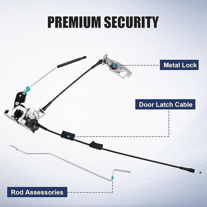 Rear Door Latch Cable - Right Passenger Side Lock Actuator Assembly for Ford E150 E250 E350 Econoline Van Back 92 93 94 95 96 97 98 99 00 01 02 03 04 05 06 07 08 09 10 11 12 13 14 15 16 17 18 19