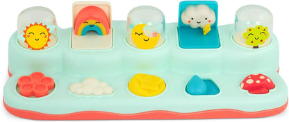 B. toys – Pop – Up Buddies – Cause and Effect Play – Learning Toys for Babies – Interactive Toy with Sun, Rainbow, Star – 18+ Months