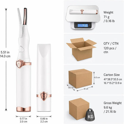 Heated Eyelash Curler for Women – 10s Fast Heat, 3 Adjustable Temp (60°C-80°C), 24H Hold Eyelash Curler for Travel Makeup Tool Gift, Black
