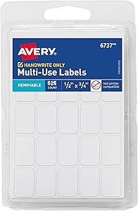 Avery Multi-Use Removable Labels, 12" x 34", White, Non-Printable, 525 Blank Labels Total (6737)