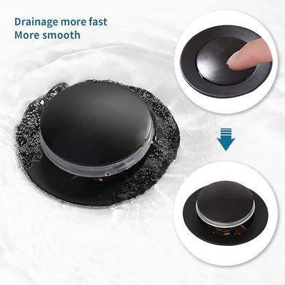 Stylish Matte Black Sink Drain for Comfort, Anti-Clogging Design, Easy Installation  Modern